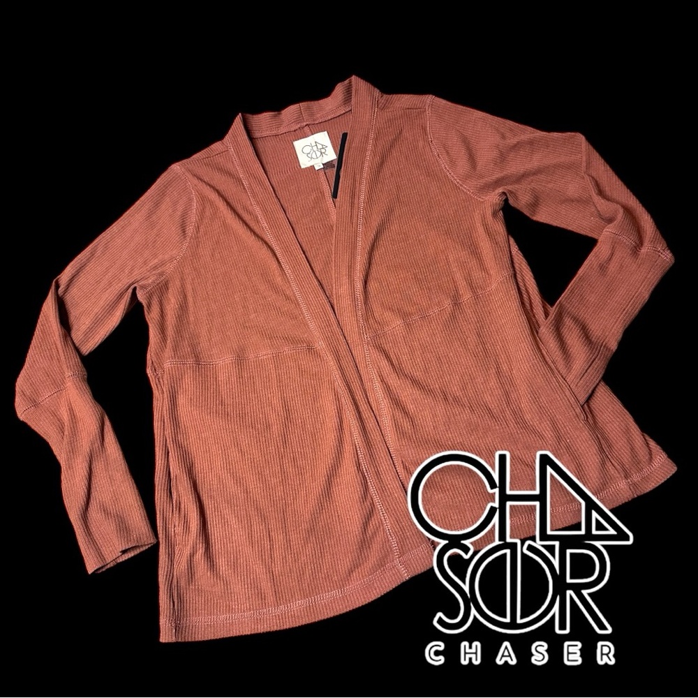 NWT CHASER Cozy Ribbed Thumb Hole Cardigan in Sun Kissed. Size Small. 🍂🍁